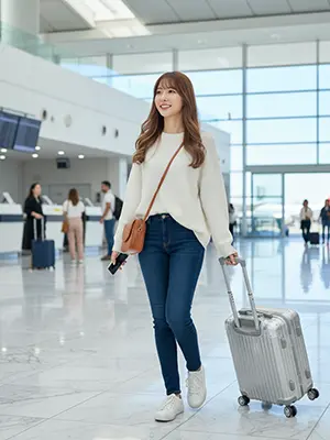 海外旅行を楽しむ女性