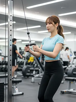 ジムで自分磨きをする女性